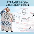 thumbnail image 4 of Oversized Wearable Blanket Hoodie,Multicolor Abstract Floral and Leaf Pattern Sherpa Blanket Hoodie with Super Pockets,Super Warm Fuzzy Pullover for Women & Men, 4 of 6