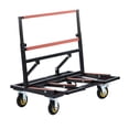 thumbnail image 5 of LuckyNote Folding Drywall Dolly with 4x6" Casters, 2000 lbs Load Capacity, Expandable Deck & Back Frame, Portable Panel Cart with 2 Tie-Down Straps, Black, 5 of 18