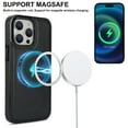thumbnail image 3 of Designed for iPhone 15 Pro Max Case Strong Magsafe, Vintage PU Leather Soft Snap-on Back Cover Slim Protective Shockproof Wireless Charging Phone Case Cover for iPhone 15 Pro Max, Black, 3 of 7