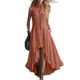 thumbnail image 2 of Women's Solid Color Sleeveless Lapel Zipper Jumpsuit Long Skirt Casual Fashion, 2 of 7