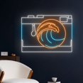 thumbnail image 2 of Handmadetneonsign Camera Neon Sign, Ocean Waves Camera LED Light, Photographer LED Sign, Photo Sea, 2 of 5