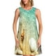 thumbnail image 1 of Easygdp Starfish And Seashell On The Beach para Vestido Transpirable de Mujer, Vestido Suelto de Manga Corta con Pliegues y Bolsillos para el Verano, 1 of 7