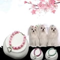 thumbnail image 6 of Heart Shape Cat and Dog Jewelry Pearl Necklace Diamond-studded Pet Accessories Collar Necklaces Pet Collar Pendants WHITE L, 6 of 8