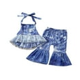 thumbnail image 1 of PENGXIANG Girls Tie-dye Set Sleeveless Halter Tops Flared Trousers, 1 of 5