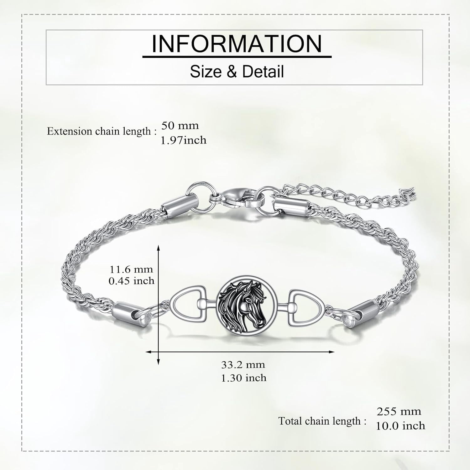 ASTRKIP Horse Bracelet Horse Snaffle Bit Bracelet Equestrian Jewelry Good Luck Gifts for Women