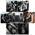 thumbnail image 2 of Renewold Black Grey Cow Print Car Accessories Full Set, Universal Car Seat Covers Steering Wheel Cover Seat Belt Pad Cup Holder Key Chains 11 PCS Car Accessories Fit for Most Vehicles, 2 of 7