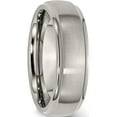 thumbnail image 4 of Titanium Brushed Center 7mm Ridged Edge Band (Size 10) Made In China tb37-10, 4 of 5