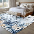 thumbnail image 4 of Ocean Jellyfish Area Rugs 5x7 ft Blue Yellow Sea Star Shell Coral Gradient Blue Washable Rug Non Slip Indoor Carpet Absorbent Floor Mat for Living Room Bedroom Dining Room, 4 of 9