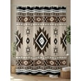 thumbnail image 4 of Fsddascl Brown Aztec Shower Curtain Set - 72" x 78" Washable Bathtub Curtain with 12 Hooks, Boho Southwest Ethnic Neutral Motifs Waterproof Fabric Stall Shower Curtains for Bathroom/Bathtub Décor, 4 of 6