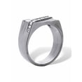 thumbnail image 2 of PalmBeach Jewelry Men's Stainless Steel or Gold Ion-Plated Stainless Steel Diagonal Pave Crystal Ring, 2 of 5