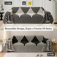 thumbnail image 6 of Eurhowing Boho Couch Cover for 1-2 Cushion Couch, Chenille Sofa Cover Blanket with a Pillowcase, Anti-Slip Tassel Sofa Slipcover for Pet, (71" x 102", Black), 6 of 10