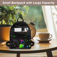 thumbnail image 5 of HELLHERO Neon Ink Splatter Small Travel Backpack, Zipper Closure Polyester Mini Backpack for Women, Adjustable Strap Daypack for Work Walking, 5 of 8