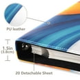 thumbnail image 3 of FORMRS 3 Ring Photo Album 4"x6" Self Adhesive Large Capacity PU Leather Cover, Orange Abstract Wavy, 3 of 8