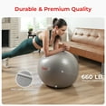 thumbnail image 5 of Sunny Health & Fitness Premium Yoga Ball Large 75CM Anti-Burst Exercise Ball for Workouts, Pregnancy, Physical Therapy, Stability Ball Chair Fitness, Extra Thick Yoga Ball with Pump - SF-EB02-L, 5 of 11