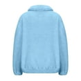thumbnail image 4 of MaFYtyTPR Women's Winter Fleece Coats Fashion Long Sleeve Oversized Half Zip Soft Pullover Sweatshirts Top With Pockets Light Blue XXL, 4 of 4