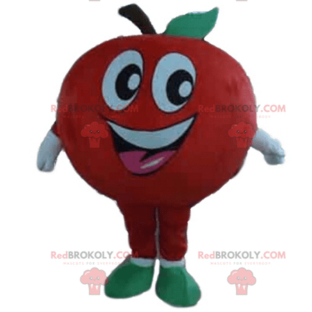 Giant and smiling red apple REDBROKOLY mascot
