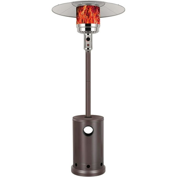 Taoset Propane Heater, 48,000 BTU Outdoor Heaters with Auto-off Safety Protection, Double-Layer Stainless Steel with Wheels