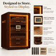 thumbnail image 2 of Marvero Desktop Cigar Humidor with Glass Door, 200 Count, Walnut Finish, LED Light, Digital Hygrometer, Cedar Drawers, 2 of 7