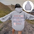 thumbnail image 2 of Women Sweatshirts Women's Hoodies Sweatshirts Stylish Letter Print Hooded Long Sleeve Casual Sports Hoodie for Everyday Comfort Light Gray 2XL, 2 of 6