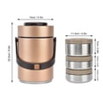 thumbnail image 2 of 2000ml 304 Stainless Steel Portable Thermal Lunch Box 3-Layer Vacuum Insulated Gold Color, 2 of 4