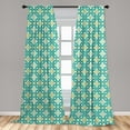 thumbnail image 5 of Ambesonne Green Curtains, Geometric Colored Tiles, Pair of 28"x63", Green Teal White, 5 of 5