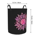 thumbnail image 4 of DouZhe Waterproof Collapsible Large Laundry Baskets, Sunflower Breast Cancer Awareness Prints Circular Hamper with Handles, 4 of 7