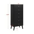 thumbnail image 7 of Prepac Milo Mid Century Modern Tall 6-Drawer Lingerie Chest, Black, 7 of 7