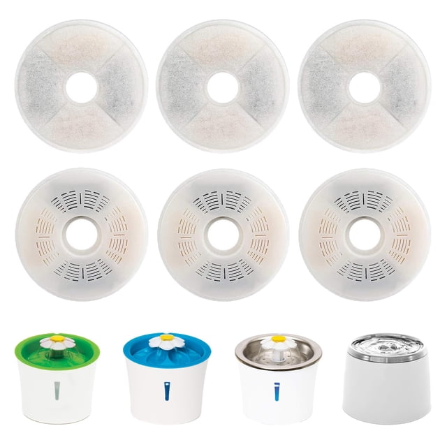 Paquete de 6 filtros de fuente de agua Cat para Catit Triple Action