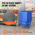 thumbnail image 5 of Plastic Shopping Basket, 24L, Set of 12 - Grocery Baskets with Handle & Stand - 16.73 x 11.61 x 8.86 inch - Retail Store Supermarket Shopping, 5 of 7