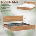 thumbnail image 2 of Brafabhome Bohemian King Bed Frame with Hand-Woven PE Rattan Headboard and Footboard, No Box Spring Needed, 1000lbs, 2 of 7