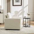 thumbnail image 4 of Leumius 360° Swivel Armchair with Hidden Storage, Comfy Diamond-Shape Tufted Armrests Accent Square Club Chair Single Sofa with Pillow for Living Room Bedroom Reading Nook Beige, 4 of 9