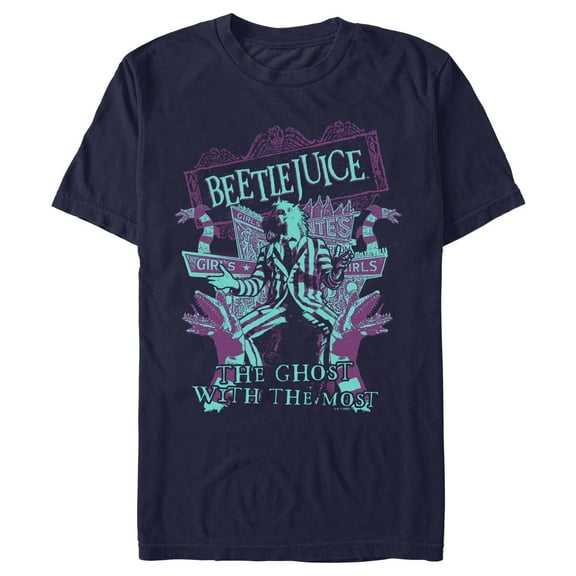 Men's Beetlejuice The Ghost With the Most Blue  Graphic T-Shirt
