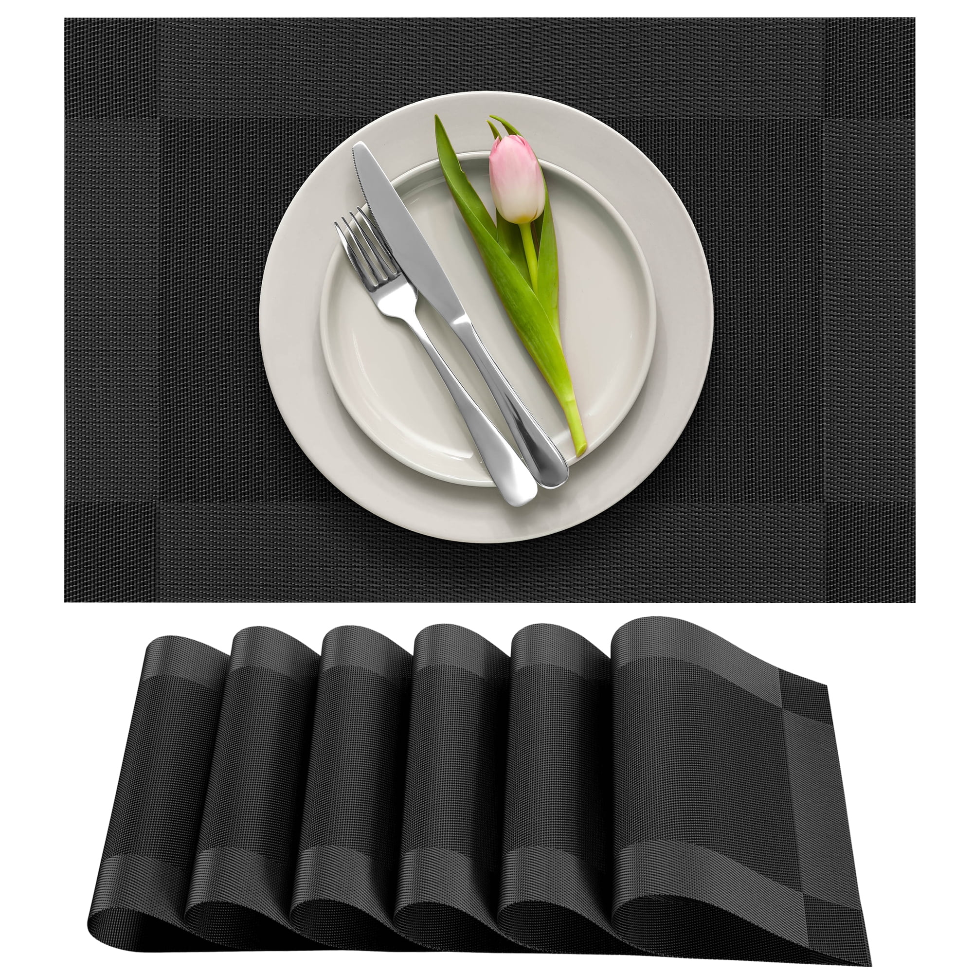 More Décor Dining Table Placemats, Washable HeatResistant PVC Vinyl