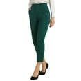 thumbnail image 4 of INSPIRE CHIC Women's High Waist Elastic Back Ankle Length WorkPants M Dark Green, 4 of 6
