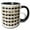 Black/White, variant on 3drose, Modern Black and Image of Gold Diamond Cube Geometric Pattern, 11oz Mug