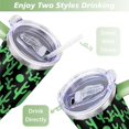 thumbnail image 5 of 40oz Pot Cactus Decor Stainless Steel Flip Straw Tumbler Spill Proof Travel Cup Double Wall Vacuum Insulated Coffee Mug with Top Handle, 5 of 6