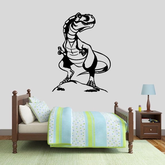 Tyrannosaurus Wall Decals Dinosaur Theme Door Window Vinyl Stickers Kids Boys Bedroom Nursery Home Decoration Art Wallpaper 42x31cm