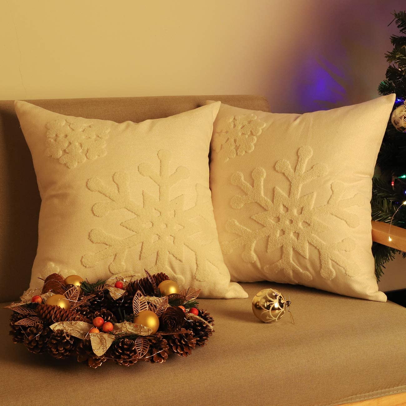 Snowflake christmas pillows sale