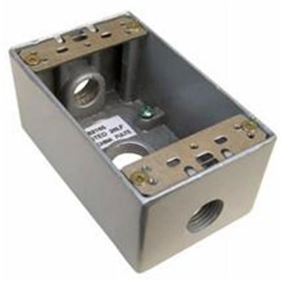 Morris Products 36000 Boites Étanches - un Gang 18 Pouces Cubes Capacité - 3 Trous de Sortie 0.5 Po Gris Sans Cosses