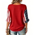 thumbnail image 5 of Womens 9/11 25th Anniversary T Shirt | We Will Never Forget Memorial Tee, V Neck 3/4 Sleeve Loose Fit Top with Patriotic Letter Print, Casual Commemorative Apparel 3XL, 5 of 5