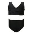 thumbnail image 6 of 11T 12T Bathing Suit For Girls 10-12 Bikini For Teens Double Strap High Waist Sporty Bikini Swimsuits, 6 of 7