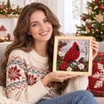 thumbnail image 5 of DIY Yarn Poke Painting Kit for Christmas, 20cm Punch Needle Craft Set with Wooden Frame, Santa Snowman Handmade Home Decor, 5 of 5