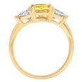 thumbnail image 3 of 2.82 ct Emerald Cut Natural Citrine 3 Stone 14K Yellow Gold Womens Engagement Ring, 3 of 5