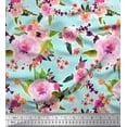thumbnail image 1 of Soimoi Polyester Crepe Fabric Flower & Leaves Watercolor Fabric Prints by Yard 52 Inch Wide, 1 of 3