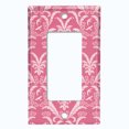 thumbnail image 2 of Metal Light Switch Plate Outlet Cover (Victorian Damask Flower Feather Red Pattern - Single Rocker), 2 of 2