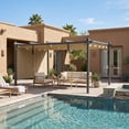 thumbnail image 2 of Aoodor 4.8x6 FT Aluminum Pergola Roller Shade - Cordless Gazebo Curtain, 2-Pack for Outdoor Pergola or Gazebo, Brown, 2 of 8
