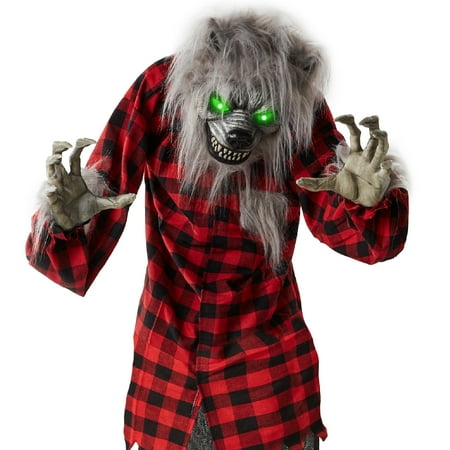 Best Choice Products 5ft Standing Werewolf  Howling Hudson Halloween Animatronic w/ Pre-Recorded Phrases  LED Eyes