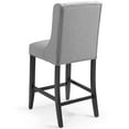 thumbnail image 5 of Counter Stool Chair, Set of 2, Fabric, Wood, Light Grey Gray, Modern Contemporary Urban Design, Bar Pub Cafe Bistro Hotel Restaurant Hospitality, 5 of 7