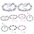 thumbnail image 4 of sweethay Hermosa de perlas simuladas, joyería de cristal de acero inoxidable, cadenas de cuentas, brazalete de amistad, niños, boda, colorido Type1 NO1, 4 of 6