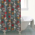 thumbnail image 4 of Gray Flower Skull Pattern Shower Curtain 72"x72" ,Bathroom Decorative Shower Curtains Set with 12 Hooks,Modern Waterproof Washable Shower Curtain, 4 of 6